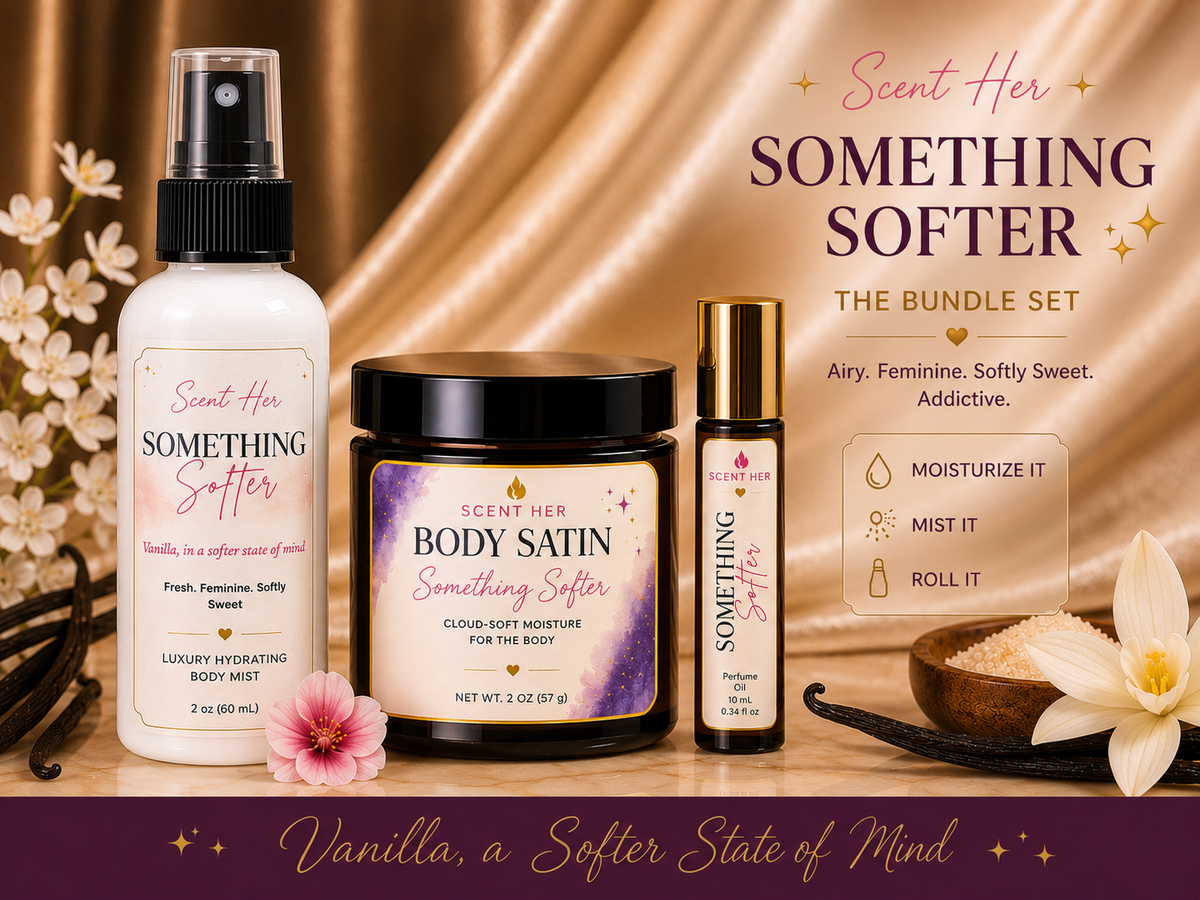 Something Softer | 3-Piece Fragrance Layering Bundle | Body Mist + Body Satin + Perfume Oil Roll-On
