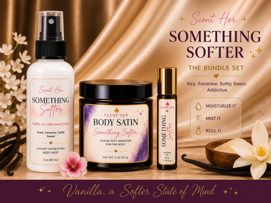 Something Softer | 3-Piece Fragrance Layering Bundle | Body Mist + Body Satin + Perfume Oil Roll-On