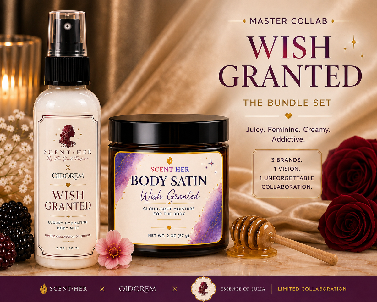 Wish Granted Bundle Set Hydrating Body Mist & Moisturizing Body Satin | 2 oz - A LIMITED COLLABORATION BY SCENT•HER,OIDOREM,& ESSENCE OF JULIA